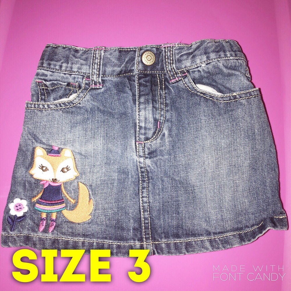 Gymboree Girls Fox Jean Skirt